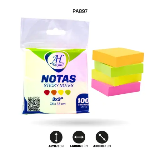 [PA897] NOTAS AH ROYAL x 4 x 100 HOJAS  [PAC90423-897]