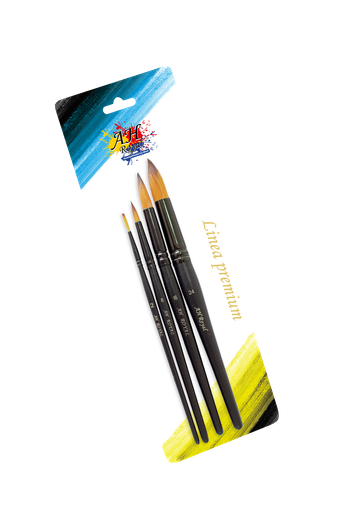 [PI1015] PINCEL AH ROYAL NEGRO LINEA PREMIUM X4 SURTIDO [PAC90355-1015]