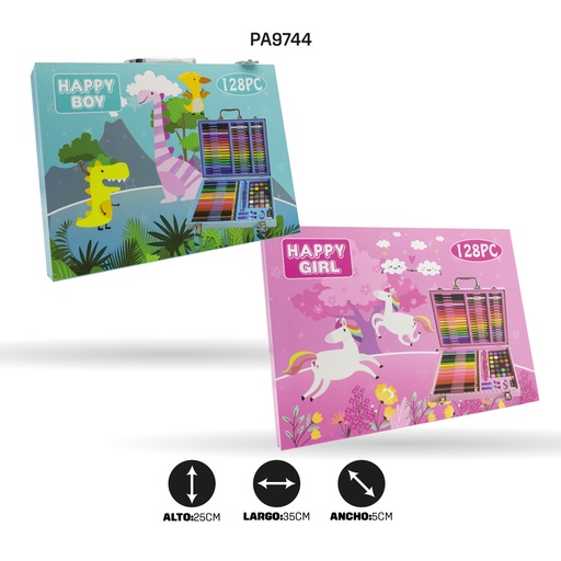 [PA9744] SET DE ARTE NIÑO Y NIÑA MALETA REF 128PCS PAC3186 [PAC3186]