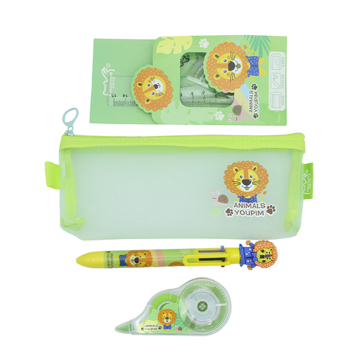 [PA9822] CARTUCHERA CON SET GEOMETRICO LAPICERO Y CORRECTORHJ-9935 [PAC3156]