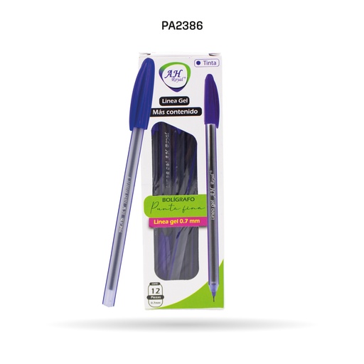[PA2386] BOLIGRAFO AH ROYAL TRIANGULAR 07MM, TIPO ALLEGRO AZUL.