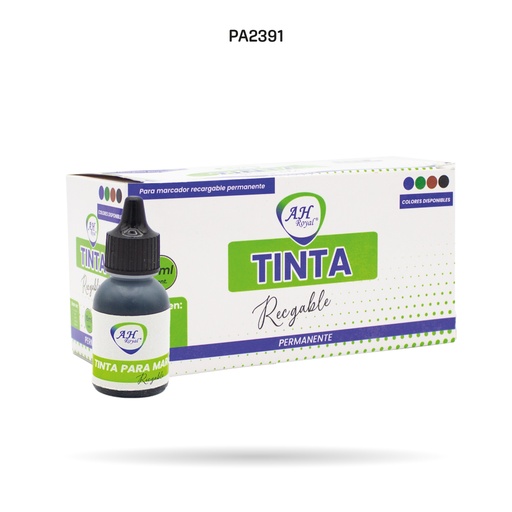 [PA2391] TINTA AH ROYAL  NEGRA PARA MARCADOR PERMANENTE, 15 ML [DISPLAY X10]