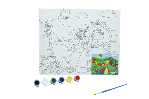 [AR126] LIENZO ESTAMPADO 25*30CM 6 PINTURA Y PINCEL [PAC3193]