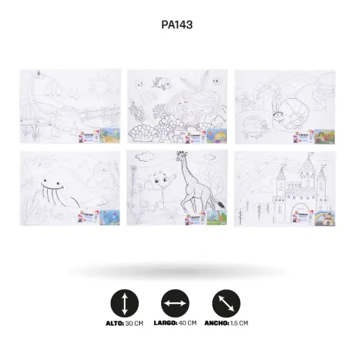 [AR143] LIENZO ESTAMPADO 30*40CM CON PINCEL Y 6 PINTURAS [PAC3196]