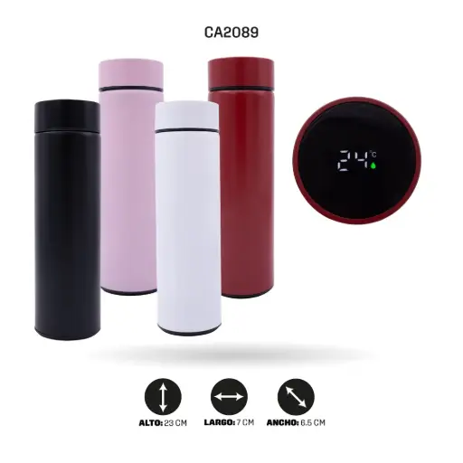 [CA2089] TERMO DIGITAL PARA FRIO O CALIENTE 500ML TERMICO Y REJILLA [PAC4298]