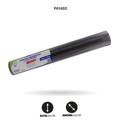 [PA1460] PAPEL CONTAC AHROYAL NEGRO DE 20 mts x 45 cms [PAC3701-1460]
