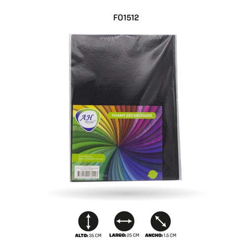 [FO1512] FOAMY 1/8  AH ROYAL ESCARCHADO NEGRO X10 UND  [FO1512]