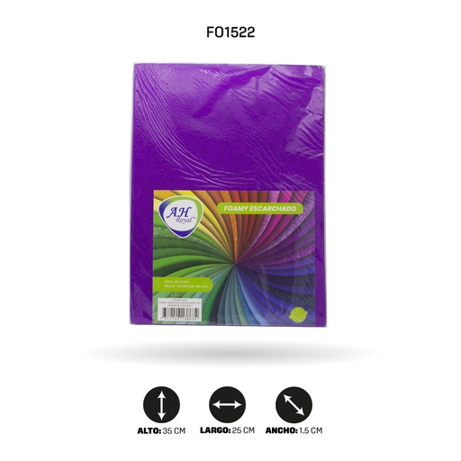 [FO1522] FOAMY 1/8 AH ROYAL ESCARCHADO LILA X10 UND [1522]