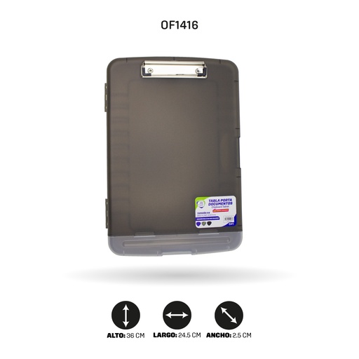 [OF1416] TABLA AHROYAL PORTA DOCUMENTOS Y PORTA LAPICERO A4 COLOR GRIS [PAC5395]