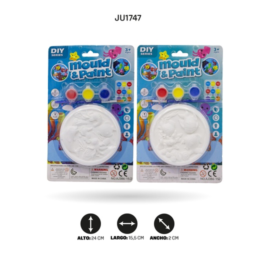 [JU1747] PINTURA DE YESO ESTEREOSCÓPICA DE MUNDO SUBACUÁTICO [AJ386-15D]