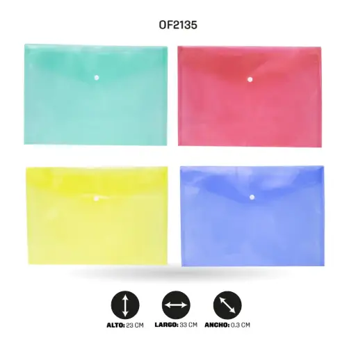 [OF2135] CARPETA AH ROYAL DE BOTON A4 209-18C 12PCS/BAG [PAC4792]