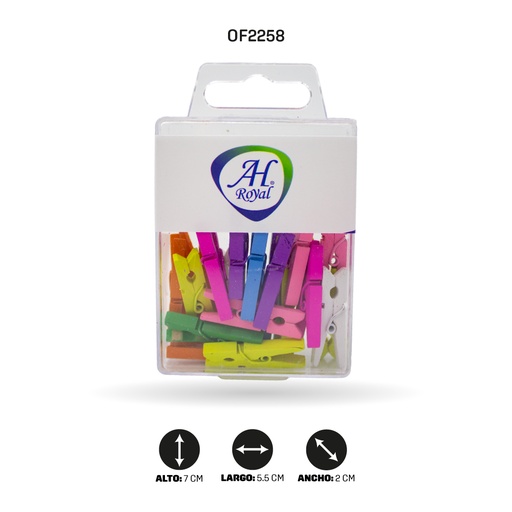 [OF2258] CLIP DE MADERA DE COLORES BLISTER ACRILICO [PAC4407]