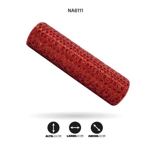 [NA6111] MALLA 24 cm x 5y ROJO CARMESÍ [PAC4999]