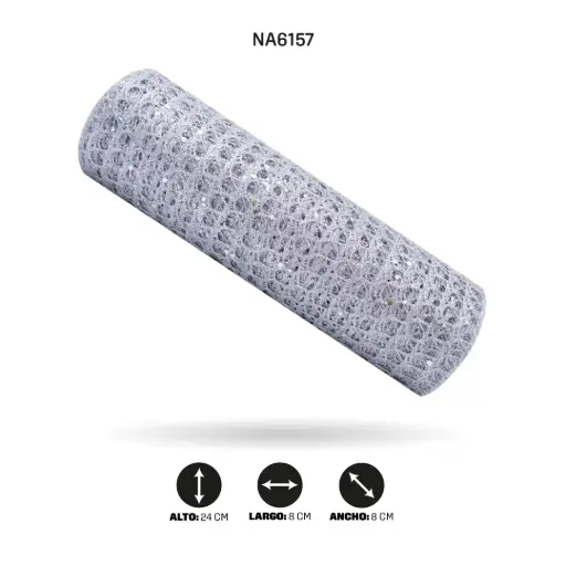 [NA6157] MALLA 24cm x 5y PLATEADO [PAC5078]
