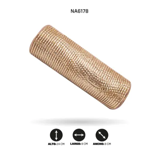 [NA6178] MALLA 24cm x 7m ORO ROSA [PAC5128]