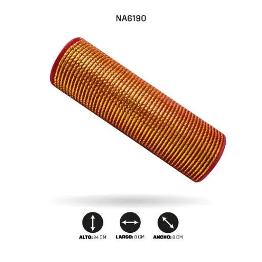 [NA6190] MALLA 24cm x 7m ROJO DORADO [PAC5114]