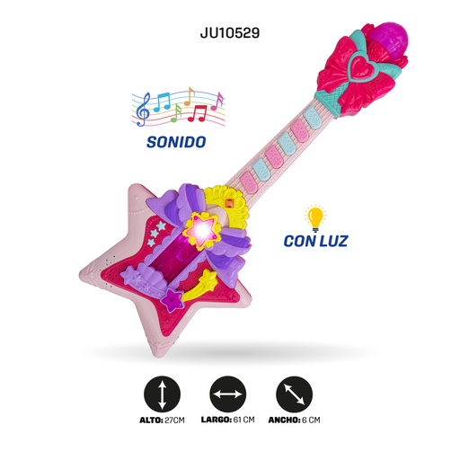 [JU10529] GUITARRA ELÉCTRICA DE ESTRELLA ROSADA [668B-1]