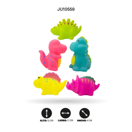[JU10559] JUEGO DE CINCO DINOSAURIOS DE VINILO [SDH0045]