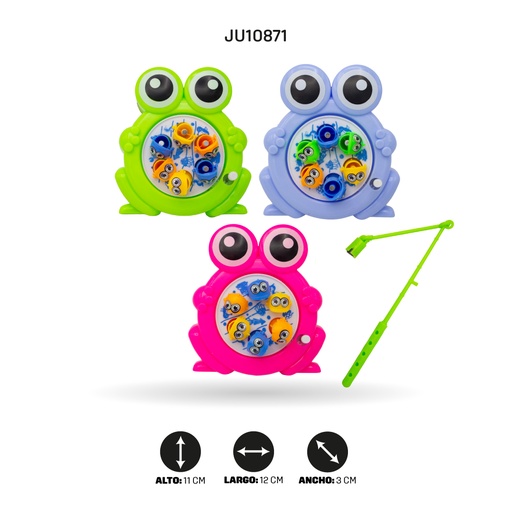 [JU10871] JUEGO DE PESCA IMAN JUGUETE GIRATORIO SAPITO [81016C]