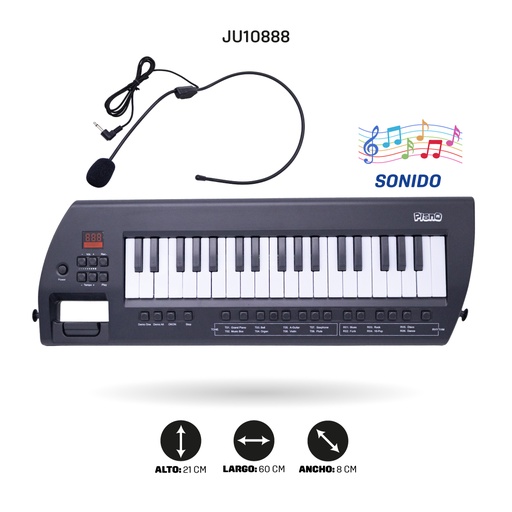 [JU10888] TECLADO DE 37 TECLAS CON LÍNEA USB Y MICRÓFONO [Q-219]