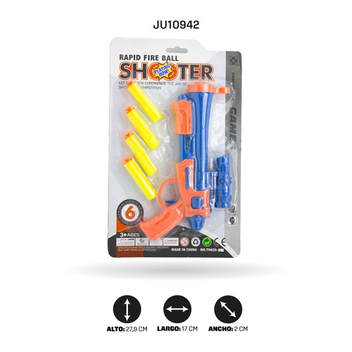 [JU10942] PISTOLA RAPIDA DARDOS BLANDOS [TH620-2]