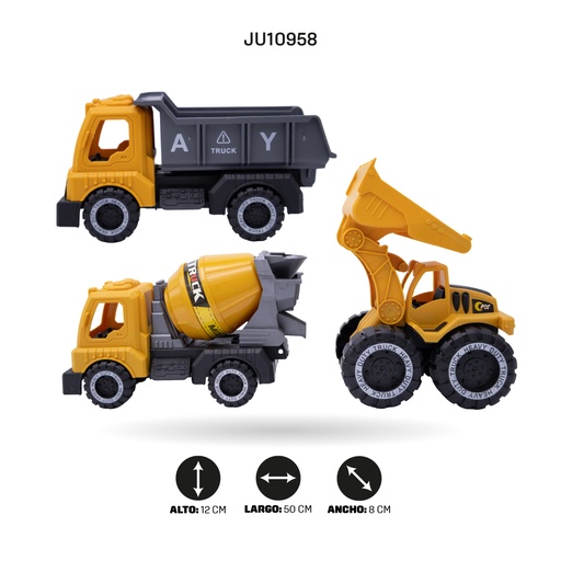 [JU10958] MOTOR DE CONSTRUCCIÓN CON RUEDAS LIBRES - 3 PIEZAS [WJ950-536]