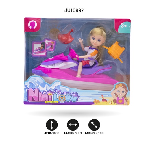 [JU10997] MUÑECA CON MOTO ACUATICA [55874]