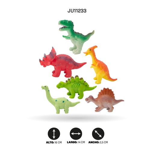 [JU11233] JUEGO DE SEIS DINOSAURIOS DE VINILO  [P2612-6]
