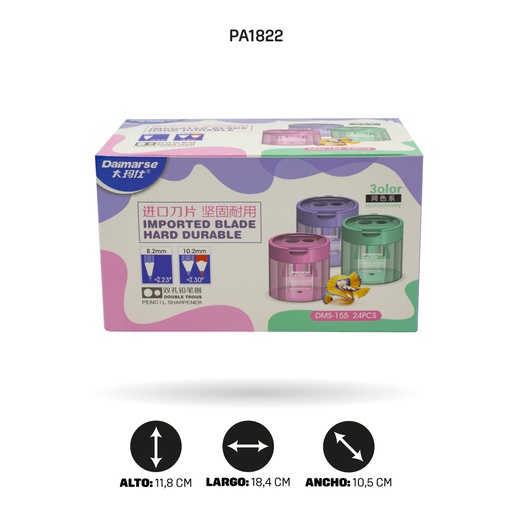 [PA1822] SACAPUNTAS DOBLE BOX 24 UND DMS-155 [PAC4868]