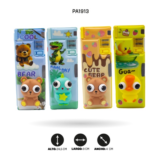 [PA1913] ESTUCHE MULTIFUNCIONAL ANIMALES CON OJOS GRANDES XPM-565-3/5/8/7 [PAC4670]