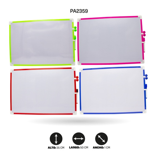 [PA2359] TABLERO NEÓN CON MARCADOR Y BORRADOR 35x50 [PAC4734]