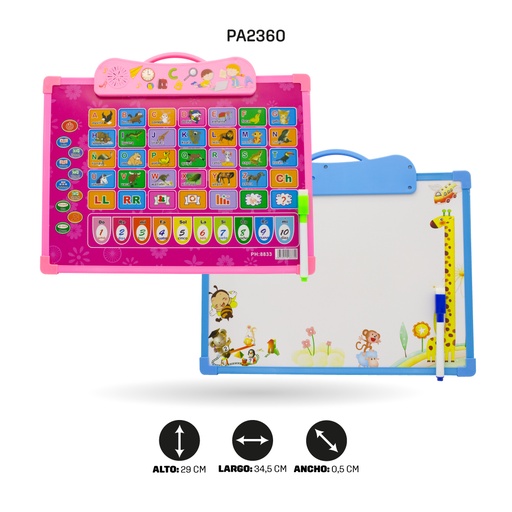 [PA2360] TABLERO CON TECLA Y SONIDO EN ESPAÑOL PARA NIÑO Y NIÑA 8833  [PAC4735]