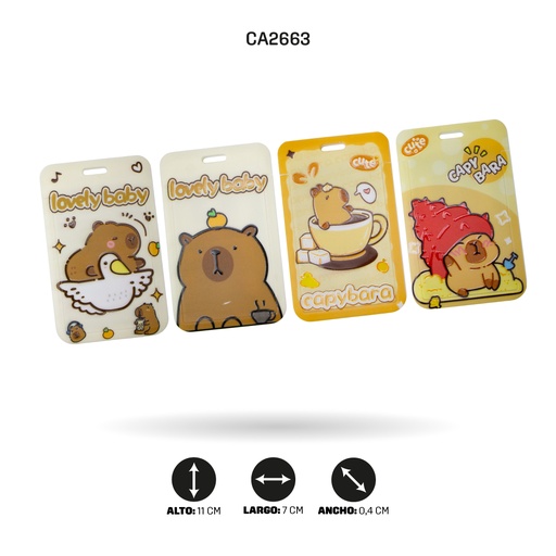 [CA2663] PORTA CARNET CAPYBARA CON CUERDA CORTA 1476 [PAC5775]